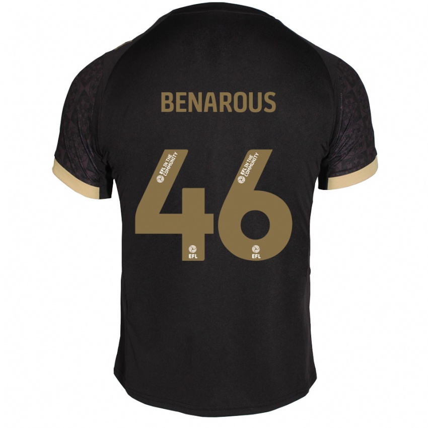 ילדים איימאן בנרוס #46 שחור זהב הרחק ג'רזי 2025/26 חולצה קצרה