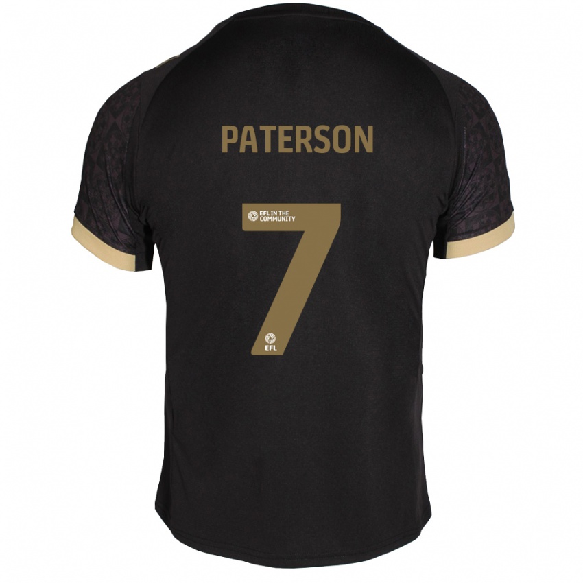 ילדים ג'יימי פטרסון #7 שחור זהב הרחק ג'רזי 2025/26 חולצה קצרה