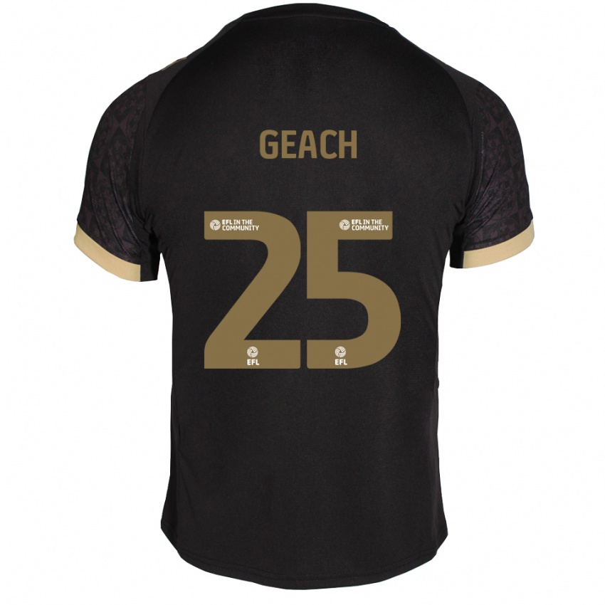 ילדים Jessica Geach #25 שחור זהב הרחק ג'רזי 2025/26 חולצה קצרה