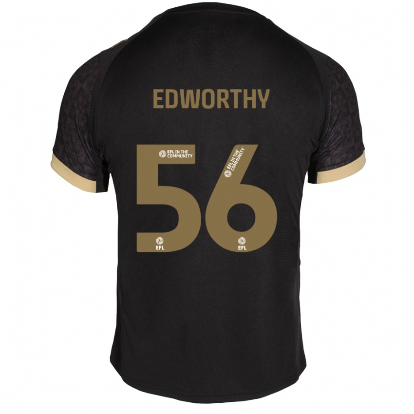 ילדים קירן אדוורת׳י #56 שחור זהב הרחק ג'רזי 2025/26 חולצה קצרה