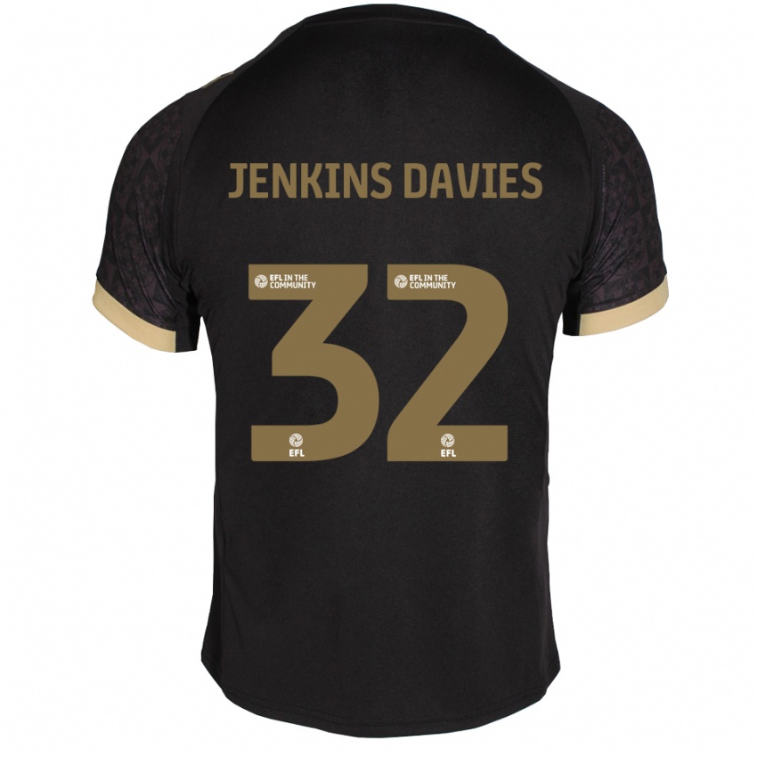 ילדים ויל ג'נקינס-דייוויס #32 שחור זהב הרחק ג'רזי 2025/26 חולצה קצרה