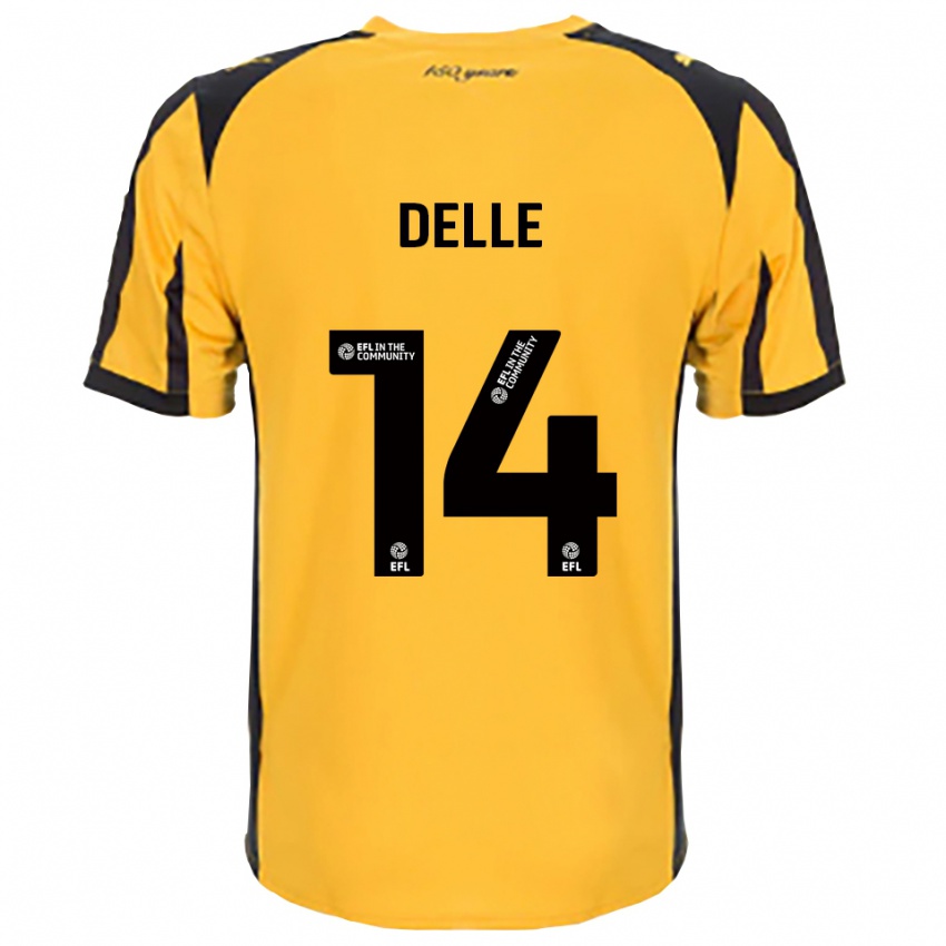 ילדים Mani Delle #14 כתום שחור הרחק ג'רזי 2025/26 חולצה קצרה