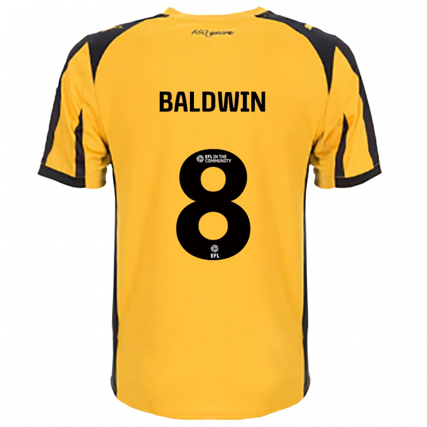 ילדים Meg Baldwin #8 כתום שחור הרחק ג'רזי 2025/26 חולצה קצרה