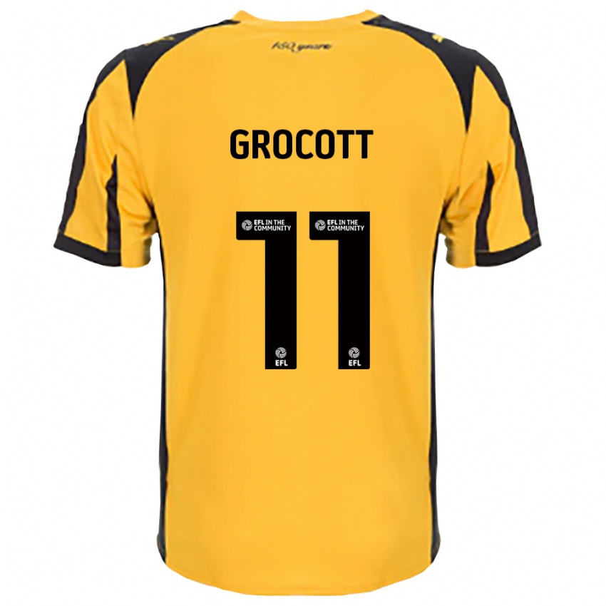 ילדים Olivia Grocott #11 כתום שחור הרחק ג'רזי 2025/26 חולצה קצרה