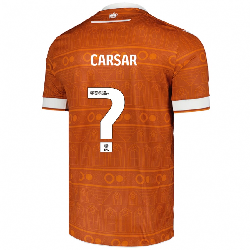 ילדים Malachi Carsar #0 כתום לבן הרחק ג'רזי 2025/26 חולצה קצרה