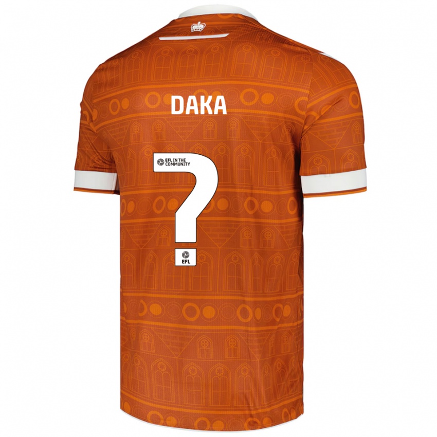 ילדים Lucas Daka #0 כתום לבן הרחק ג'רזי 2025/26 חולצה קצרה