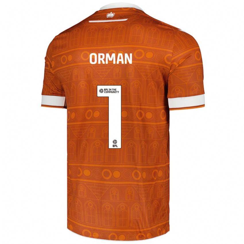 ילדים אמילי אורמן #1 כתום לבן הרחק ג'רזי 2025/26 חולצה קצרה