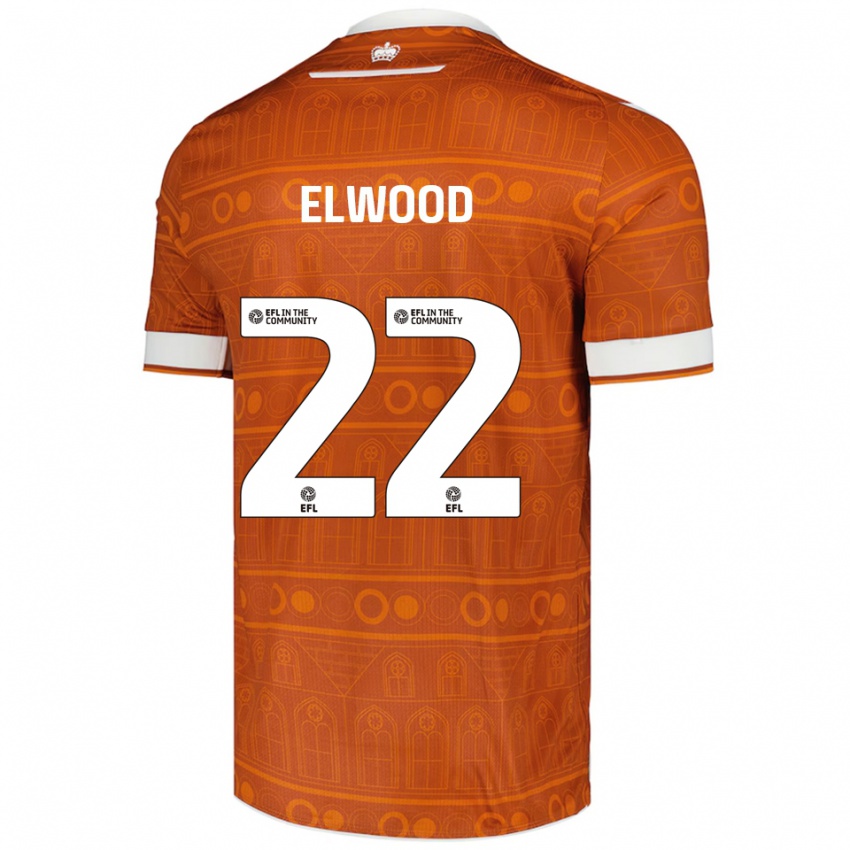 ילדים Amelia Elwood #22 כתום לבן הרחק ג'רזי 2025/26 חולצה קצרה