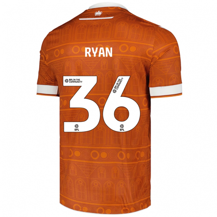 ילדים ג'ון ראיין #36 כתום לבן הרחק ג'רזי 2025/26 חולצה קצרה