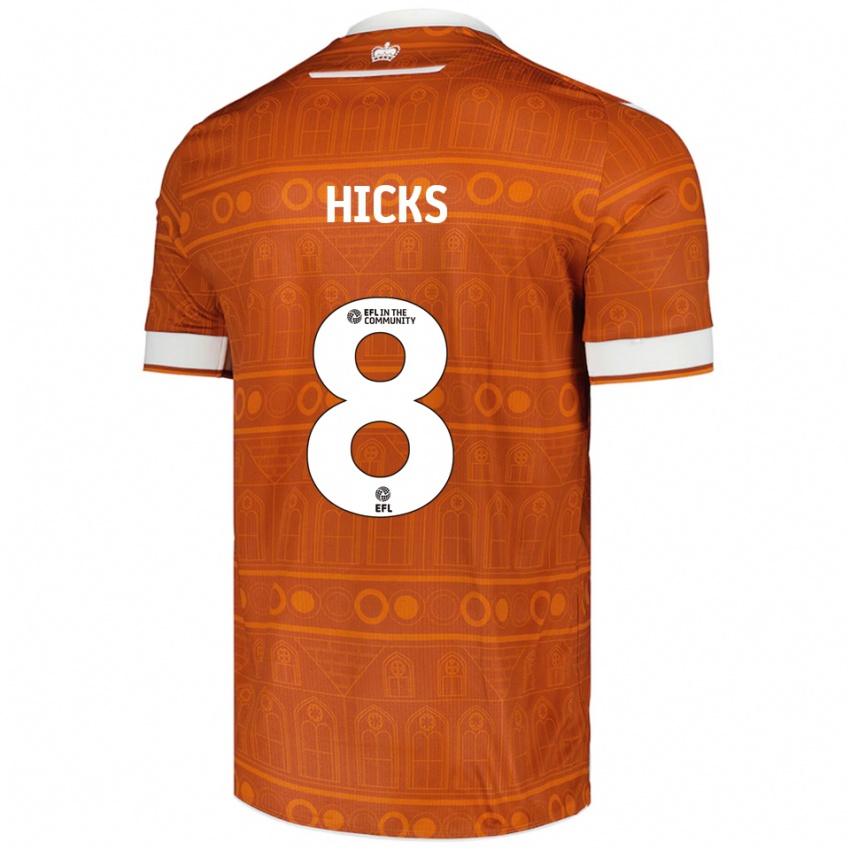 ילדים David Hicks #8 כתום לבן הרחק ג'רזי 2025/26 חולצה קצרה