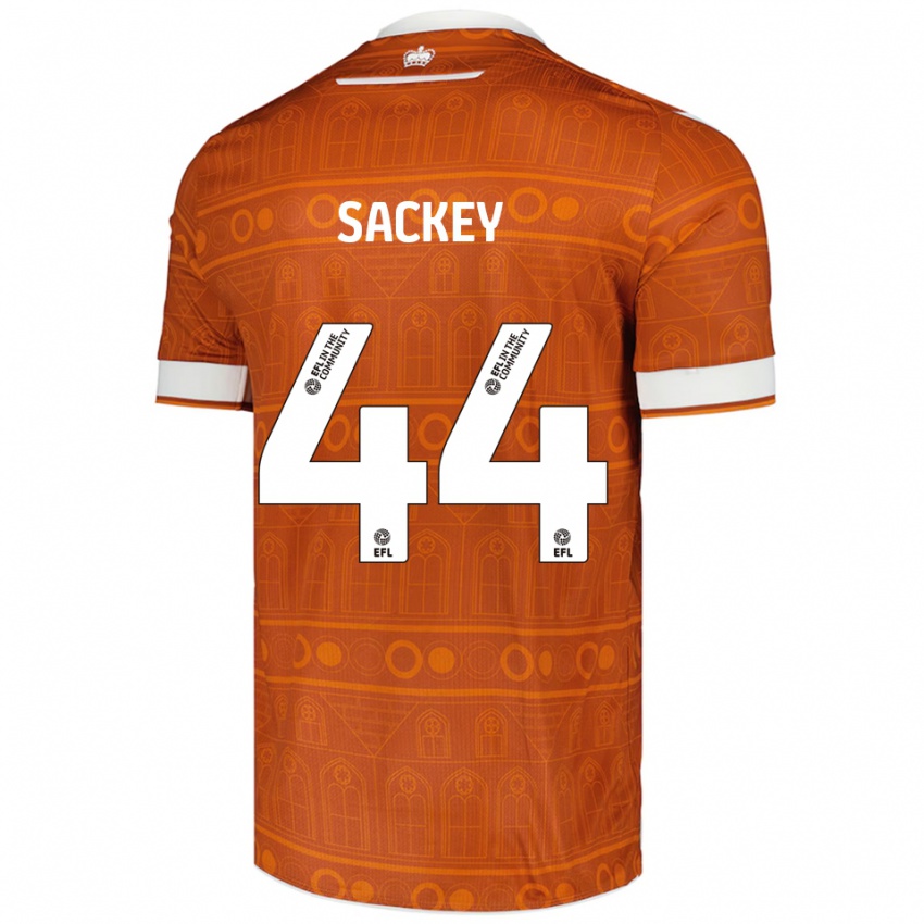 ילדים Tyler Sackey #44 כתום לבן הרחק ג'רזי 2025/26 חולצה קצרה