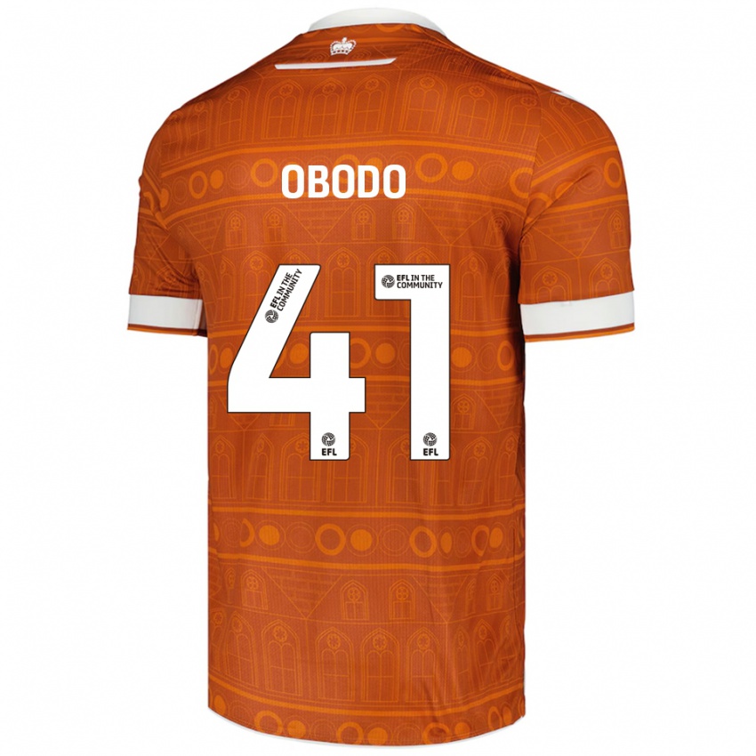 ילדים Miles Obodo #41 כתום לבן הרחק ג'רזי 2025/26 חולצה קצרה