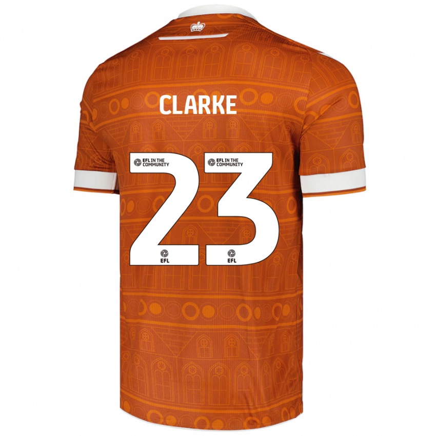 ילדים John Clarke #23 כתום לבן הרחק ג'רזי 2025/26 חולצה קצרה