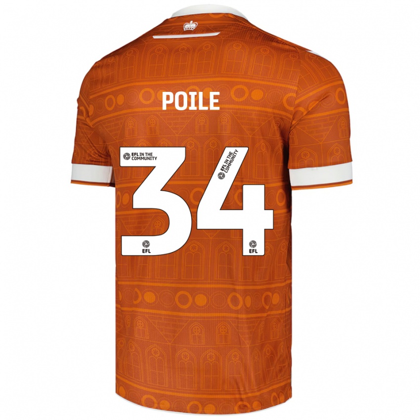 ילדים Imogen Poile #34 כתום לבן הרחק ג'רזי 2025/26 חולצה קצרה