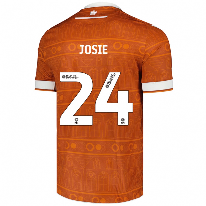 ילדים ג'וזי לונגהורסט #24 כתום לבן הרחק ג'רזי 2025/26 חולצה קצרה