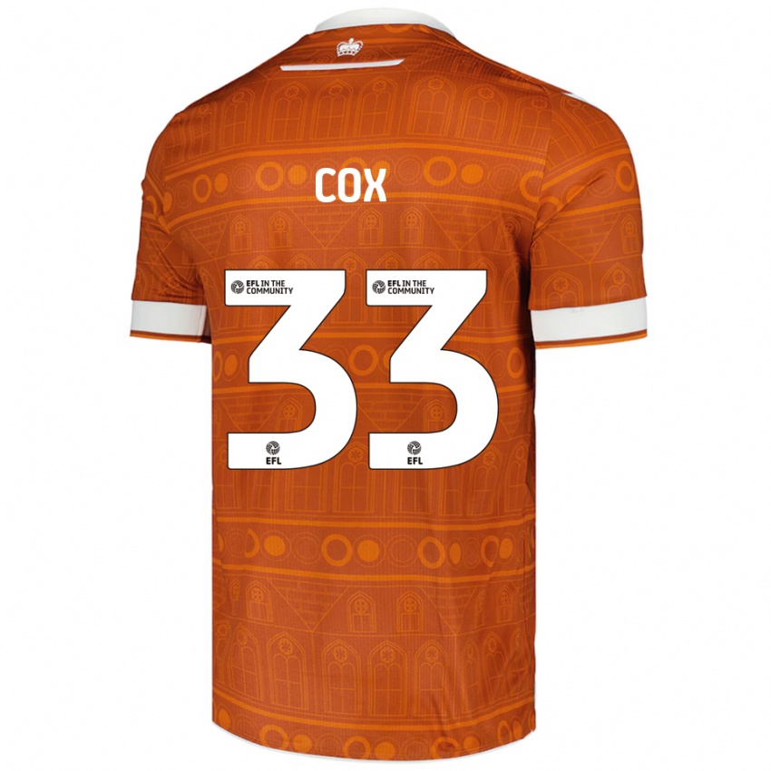 ילדים Bella Cox #33 כתום לבן הרחק ג'רזי 2025/26 חולצה קצרה