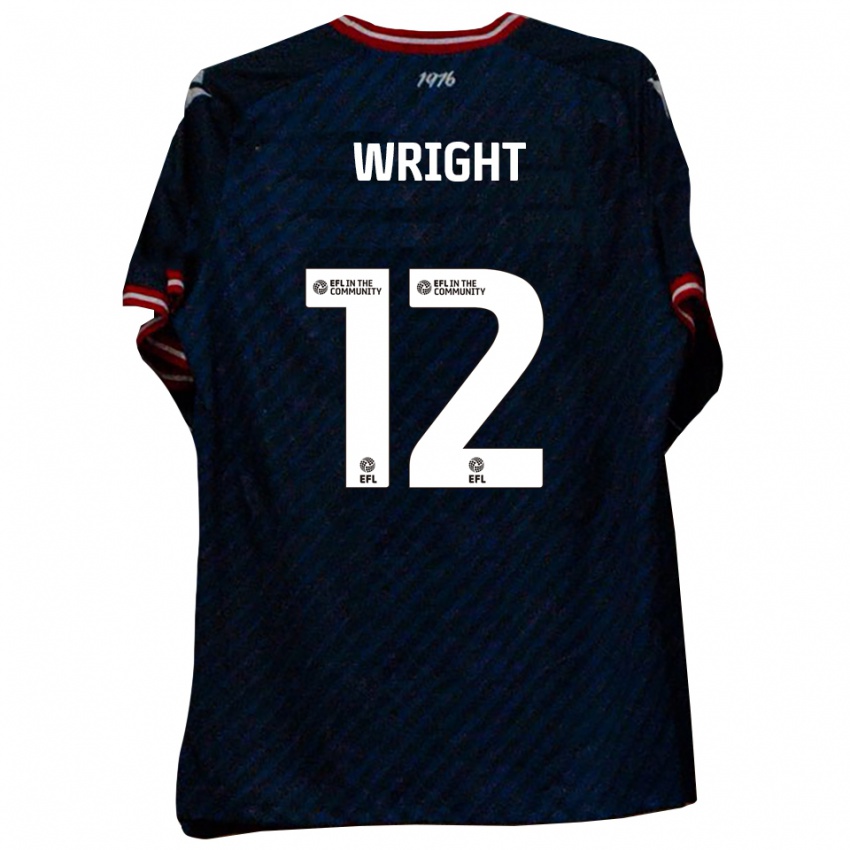 ילדים Eddie Wright #12 כחול נייבי אדום הרחק ג'רזי 2025/26 חולצה קצרה