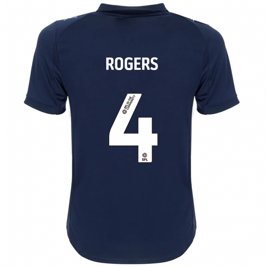 ילדים Jack Rogers #4 כחול נייבי לבן הרחק ג'רזי 2025/26 חולצה קצרה