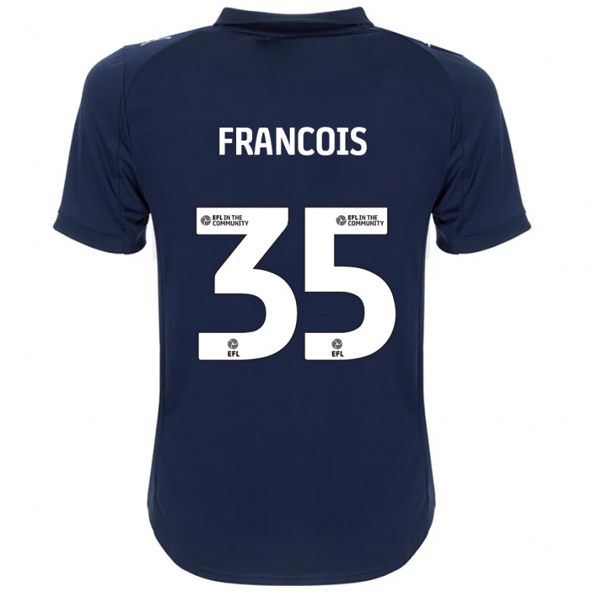 ילדים טייריס פרנסואה #35 כחול נייבי לבן הרחק ג'רזי 2025/26 חולצה קצרה