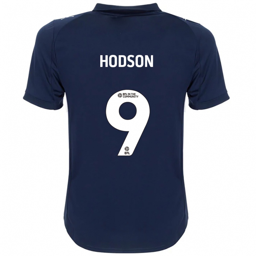 ילדים Avagrace Hodson #9 כחול נייבי לבן הרחק ג'רזי 2025/26 חולצה קצרה