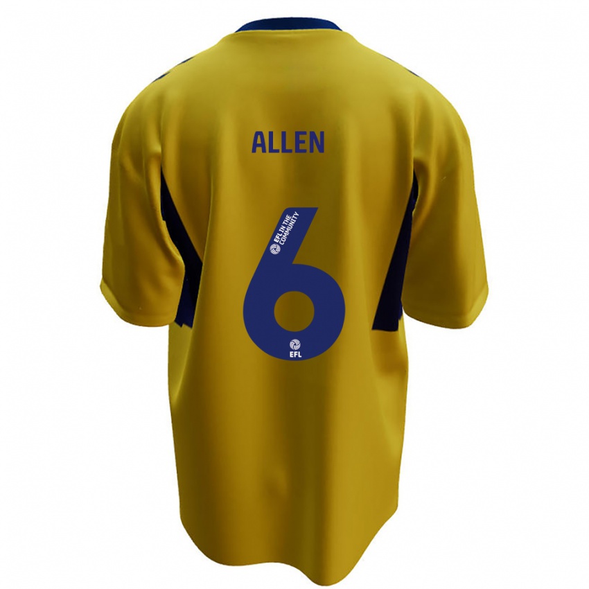 ילדים Taylor Allen #6 צהוב כחול הרחק ג'רזי 2025/26 חולצה קצרה