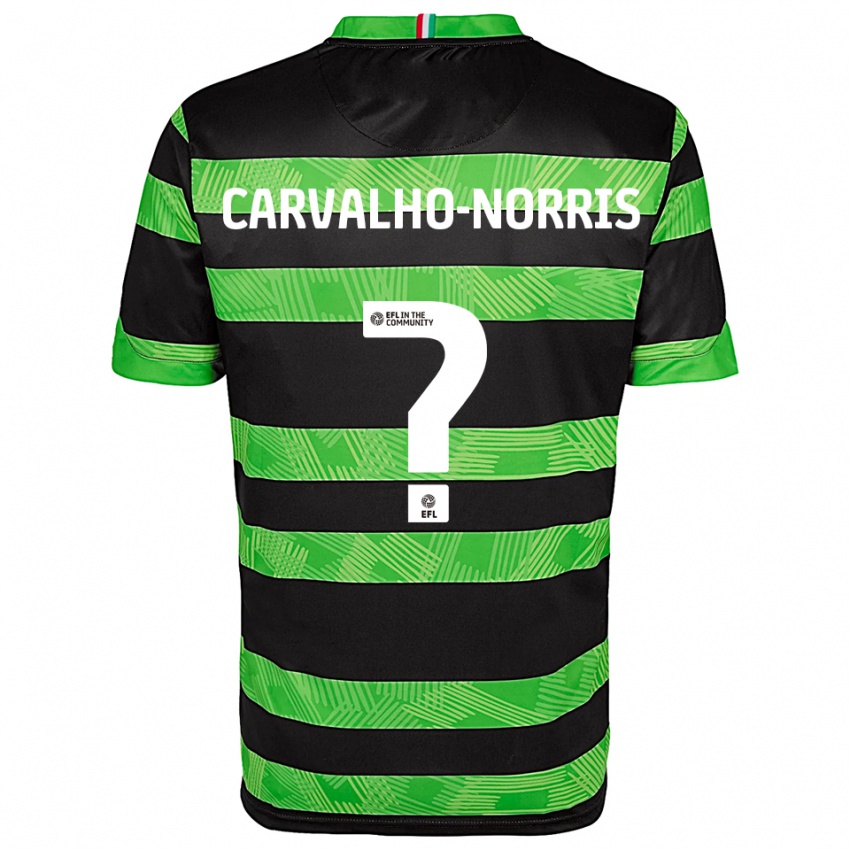 ילדים Tom Carvalho-Norris #0 שחור ירוק הרחק ג'רזי 2025/26 חולצה קצרה