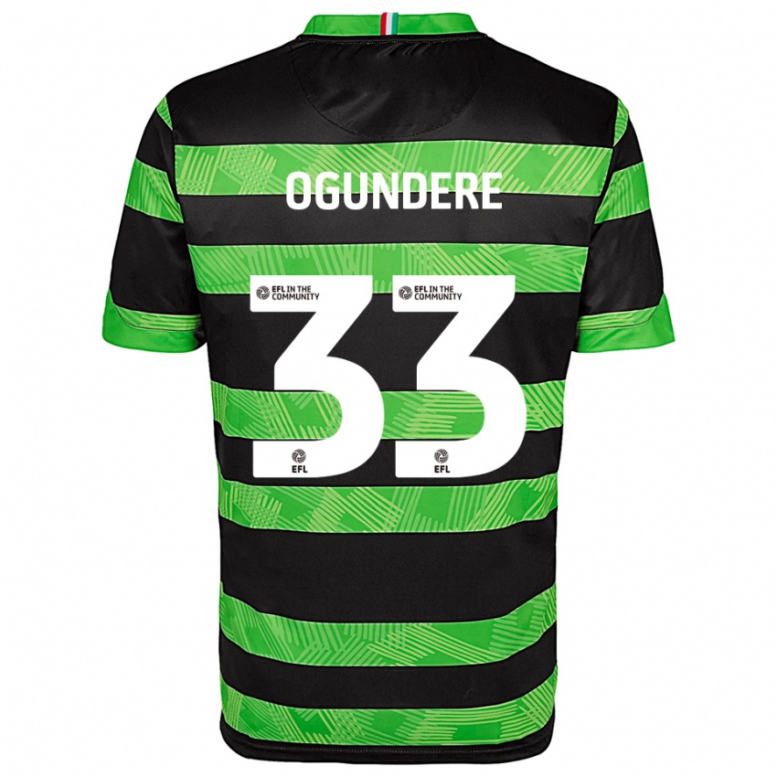 ילדים אייזק אוגונדרה #33 שחור ירוק הרחק ג'רזי 2025/26 חולצה קצרה