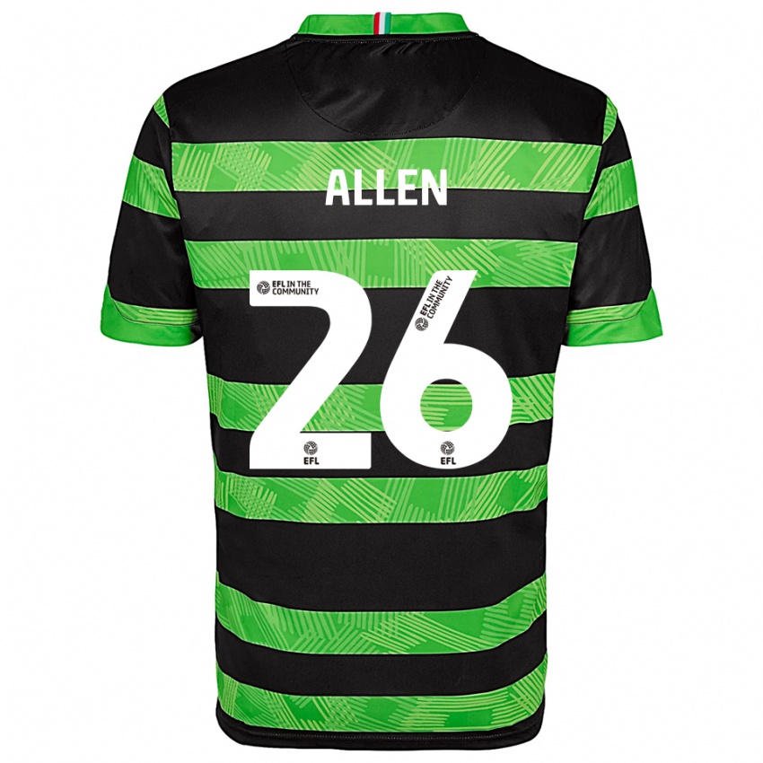 ילדים Lauren Allen #26 שחור ירוק הרחק ג'רזי 2025/26 חולצה קצרה