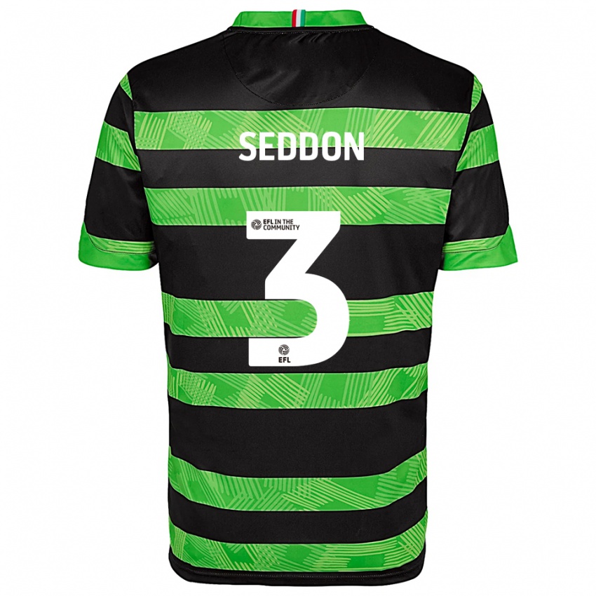 ילדים סטיב סדון #3 שחור ירוק הרחק ג'רזי 2025/26 חולצה קצרה
