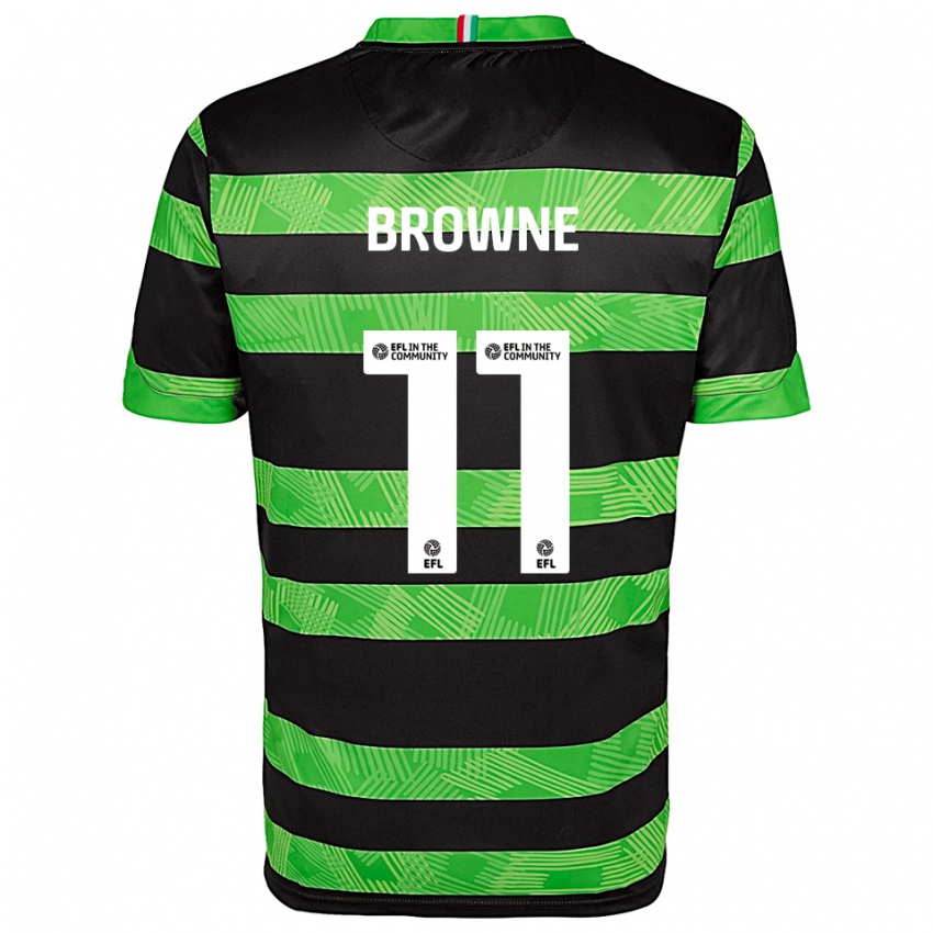 ילדים Marcus Browne #11 שחור ירוק הרחק ג'רזי 2025/26 חולצה קצרה