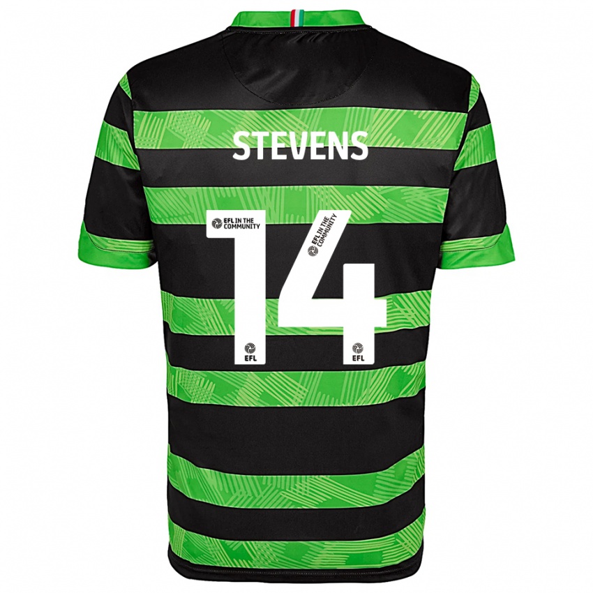 ילדים מת'יו סטיבנס #14 שחור ירוק הרחק ג'רזי 2025/26 חולצה קצרה