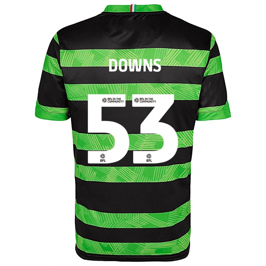 ילדים Oliver Downs #53 שחור ירוק הרחק ג'רזי 2025/26 חולצה קצרה