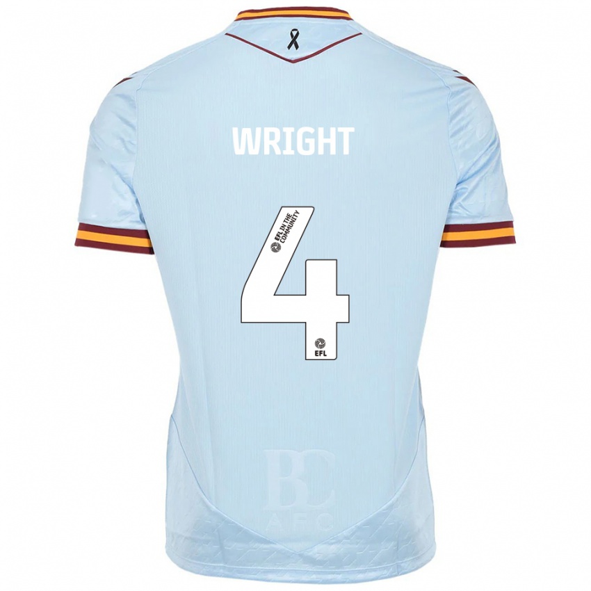 ילדים Joe Wright #4 תכלת הרחק ג'רזי 2025/26 חולצה קצרה