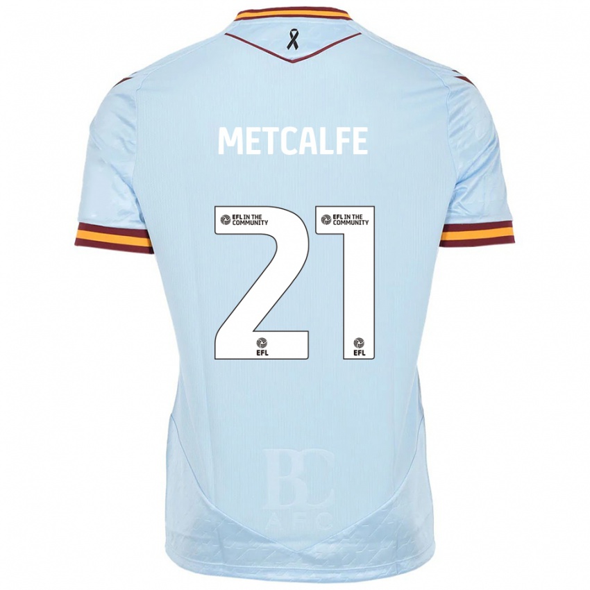 ילדים ינסון מטקאלף #21 תכלת הרחק ג'רזי 2025/26 חולצה קצרה