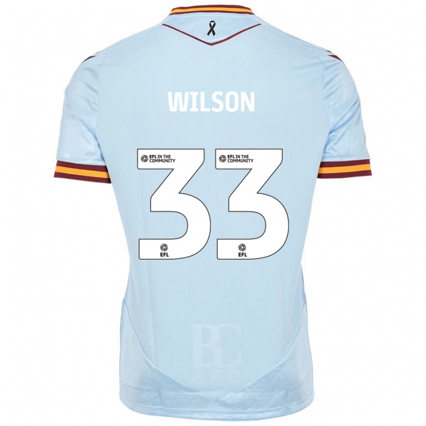 ילדים Adam Wilson #33 תכלת הרחק ג'רזי 2025/26 חולצה קצרה