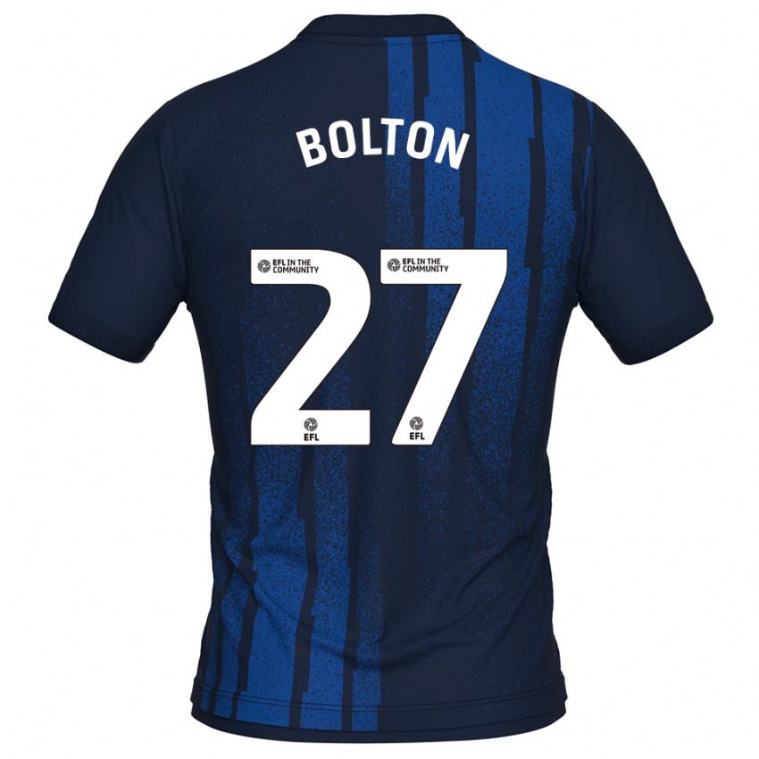 ילדים לוק בולטון #27 כחול נייבי לבן הרחק ג'רזי 2025/26 חולצה קצרה