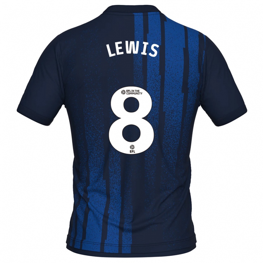 ילדים Aaron Lewis #8 כחול נייבי לבן הרחק ג'רזי 2025/26 חולצה קצרה