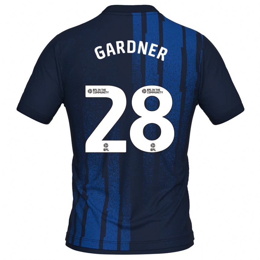 ילדים ג'ו גרדנר #28 כחול נייבי לבן הרחק ג'רזי 2025/26 חולצה קצרה