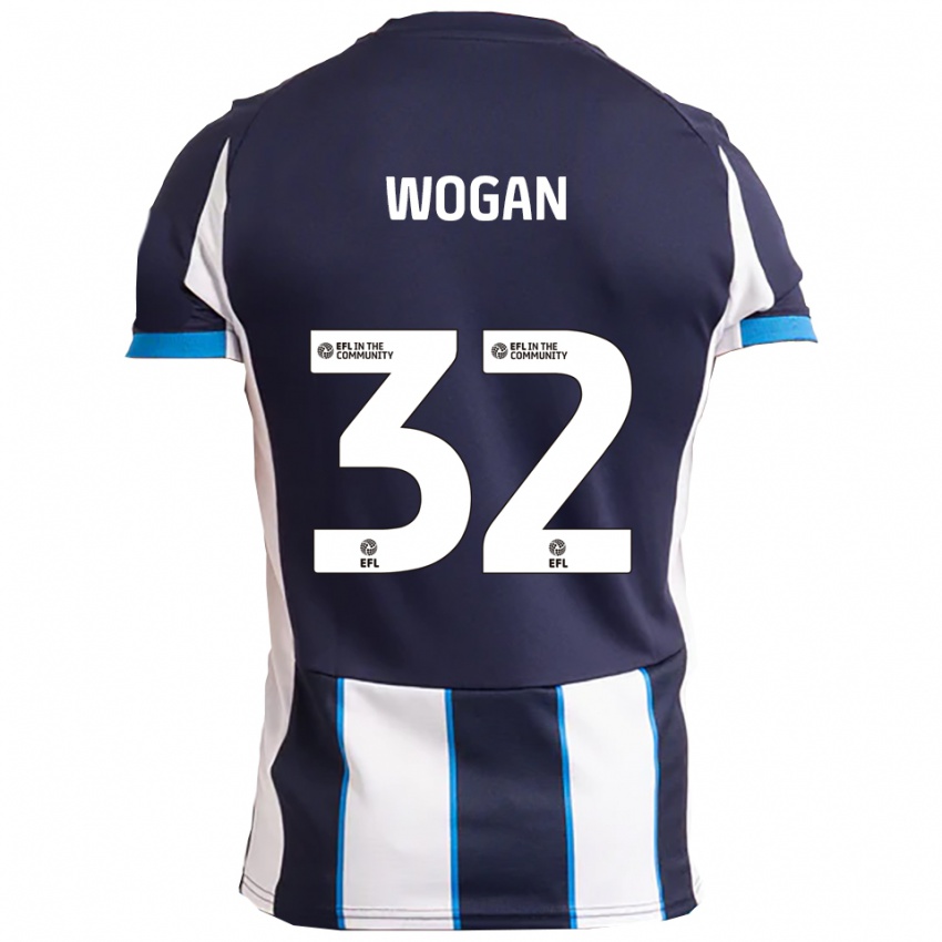 ילדים אנדרו ווגן #32 לבן כחול נייבי הרחק ג'רזי 2025/26 חולצה קצרה