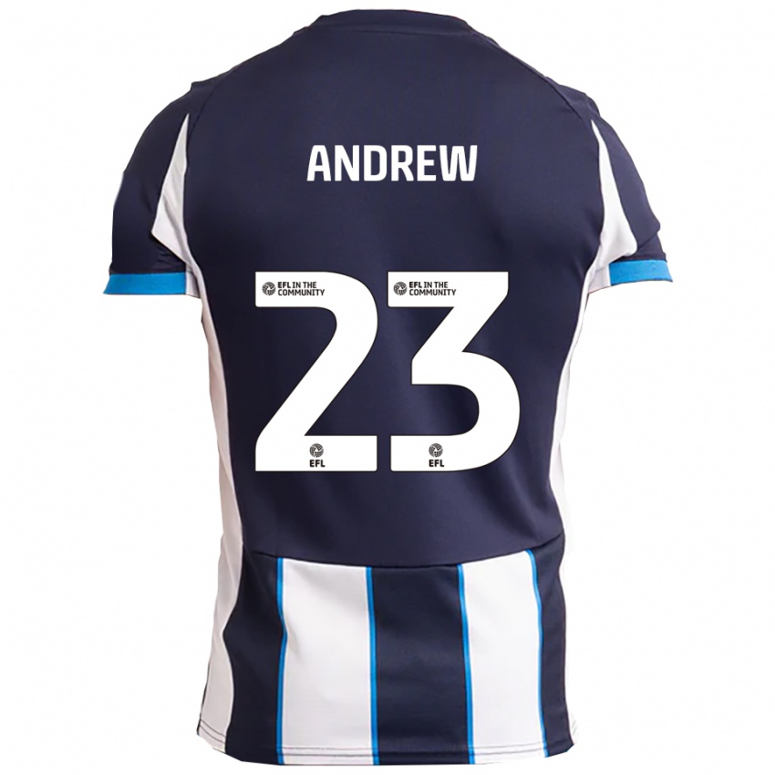 ילדים דני אנדרו #23 לבן כחול נייבי הרחק ג'רזי 2025/26 חולצה קצרה
