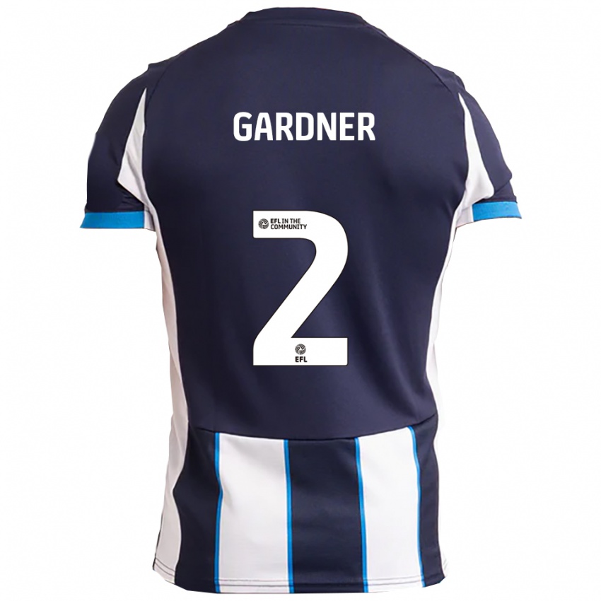 ילדים סול גרדנר #2 לבן כחול נייבי הרחק ג'רזי 2025/26 חולצה קצרה