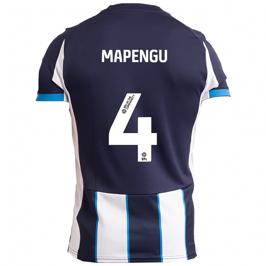 ילדים Nathaniel Mapengu #4 לבן כחול נייבי הרחק ג'רזי 2025/26 חולצה קצרה