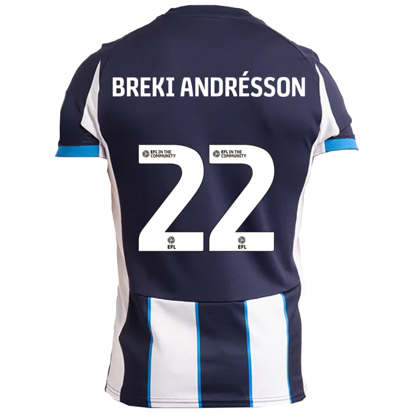 ילדים Benoný Breki Andrésson #22 לבן כחול נייבי הרחק ג'רזי 2025/26 חולצה קצרה