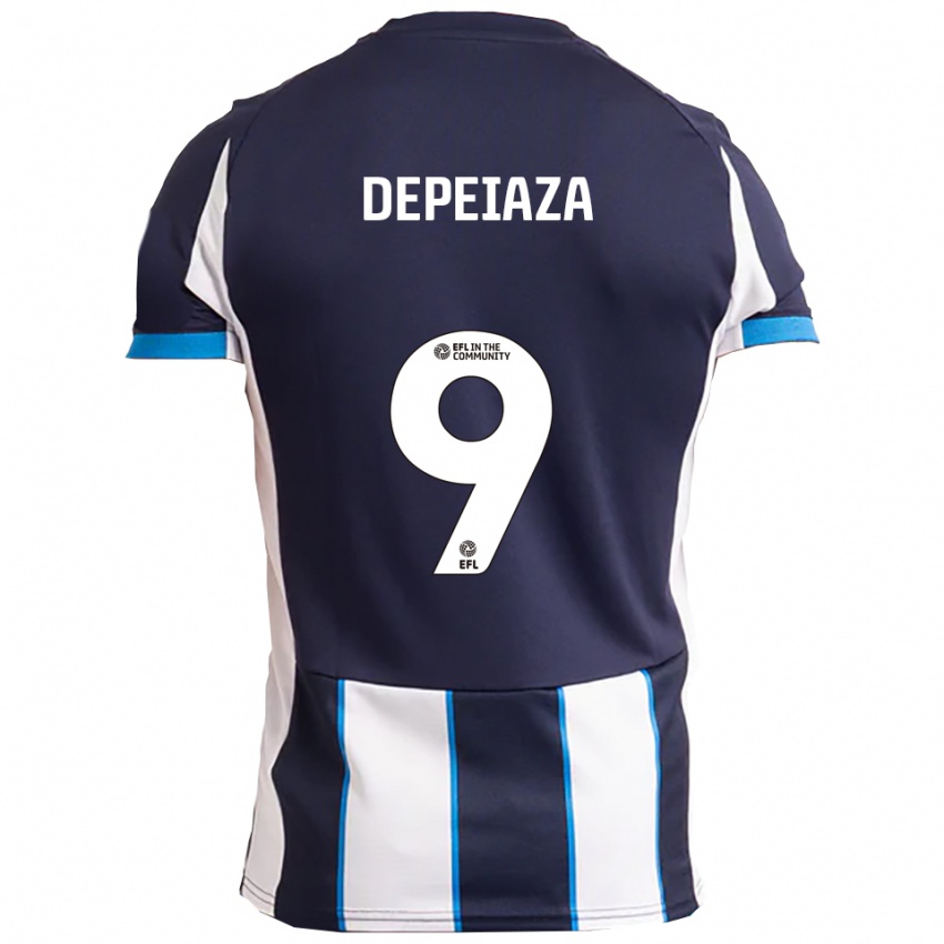 ילדים Kylan Depeiaza #9 לבן כחול נייבי הרחק ג'רזי 2025/26 חולצה קצרה