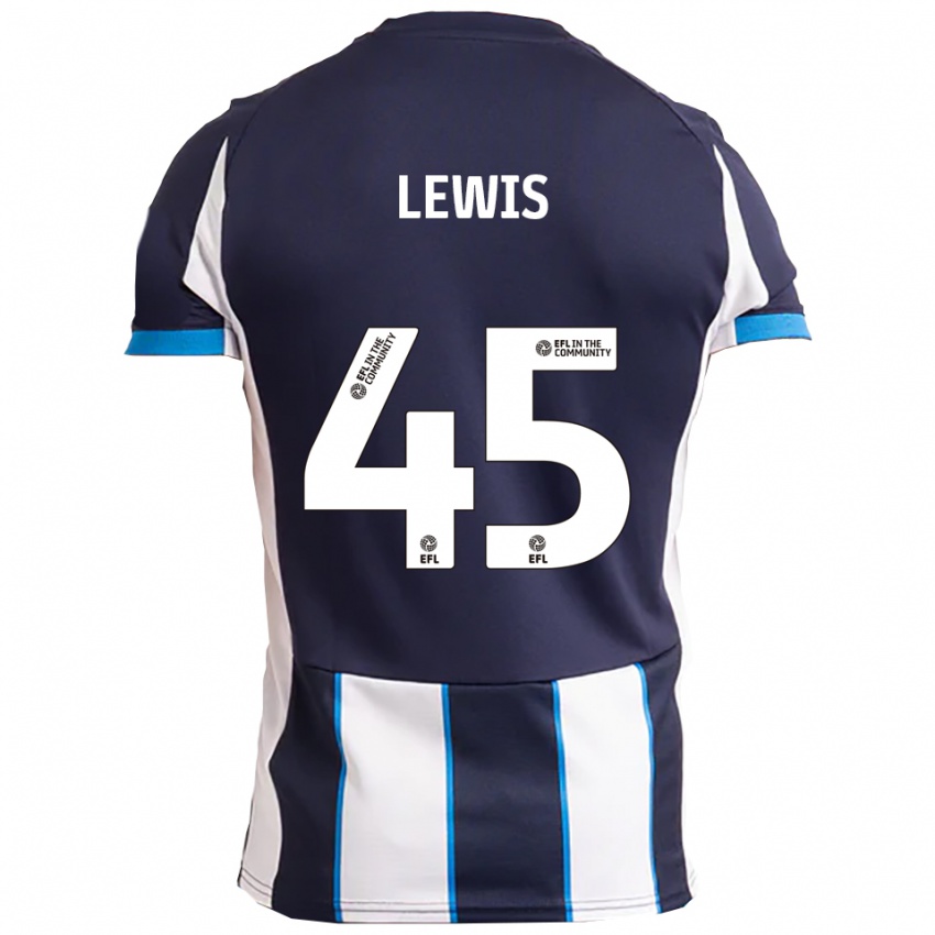 ילדים Jake Lewis #45 לבן כחול נייבי הרחק ג'רזי 2025/26 חולצה קצרה