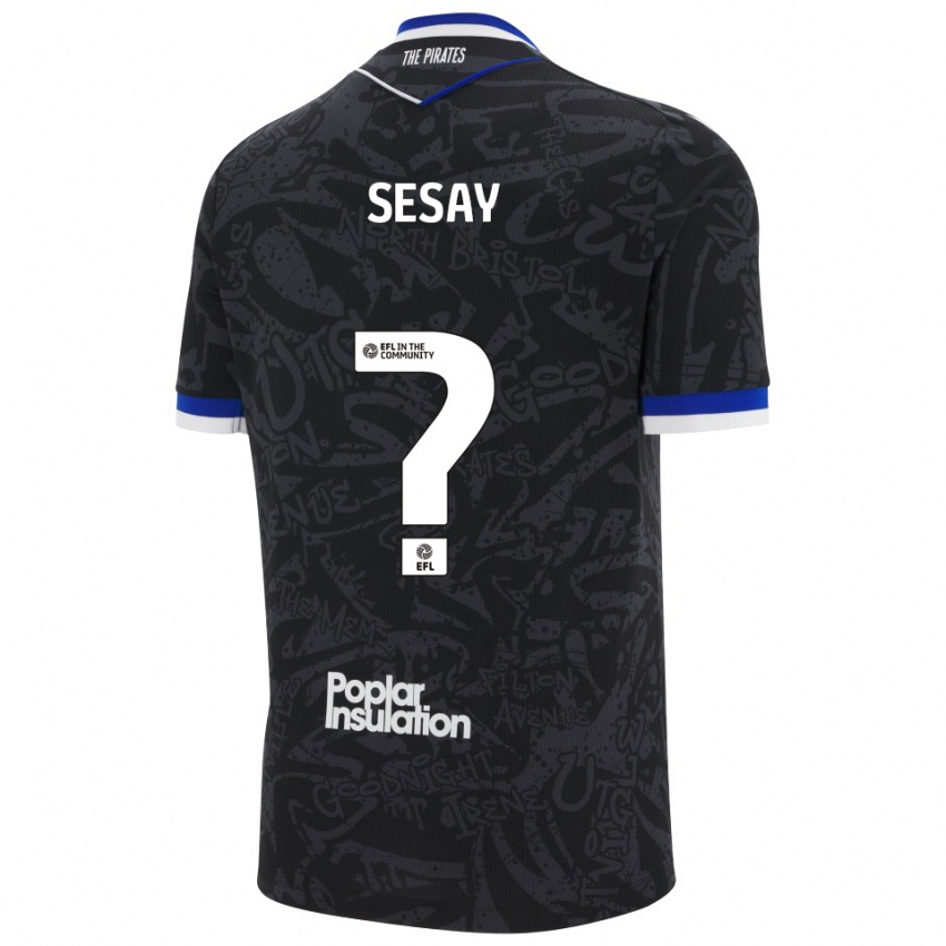 ילדים מאליק ססאי #0 שחור לבן הרחק ג'רזי 2025/26 חולצה קצרה