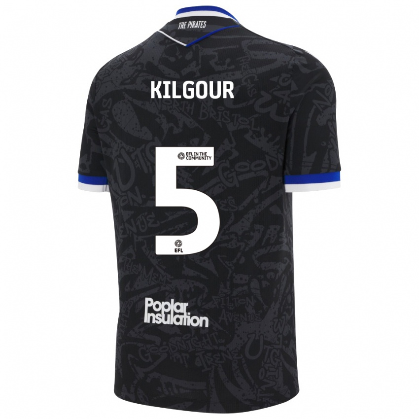 ילדים אלפי קילגור #5 שחור לבן הרחק ג'רזי 2025/26 חולצה קצרה