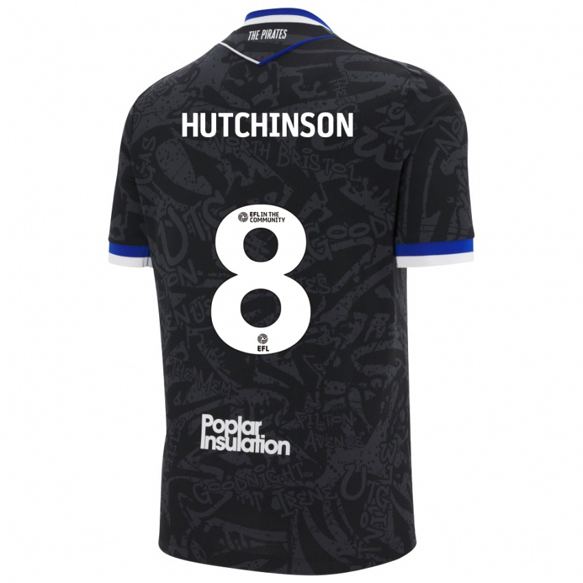 ילדים אייזק האצ'ינסון #8 שחור לבן הרחק ג'רזי 2025/26 חולצה קצרה