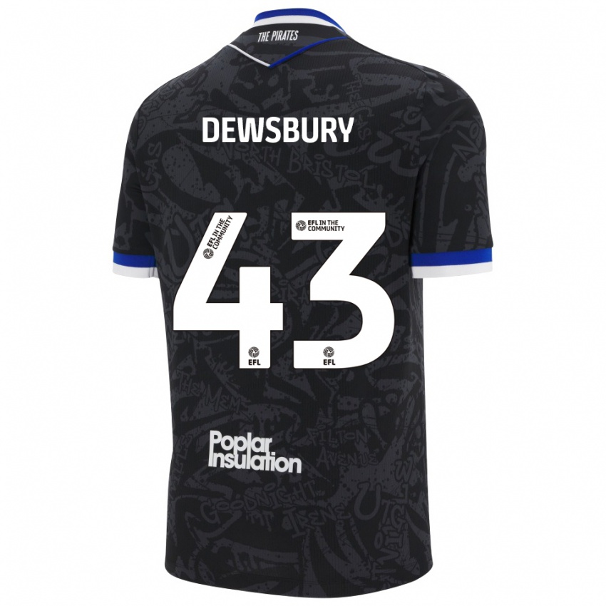 ילדים אולי דוסבורי #43 שחור לבן הרחק ג'רזי 2025/26 חולצה קצרה