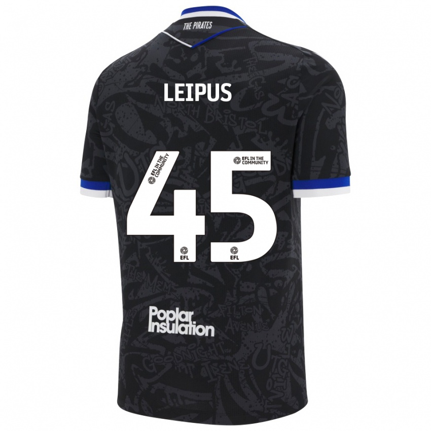 ילדים ברוקלין ליפוס #45 שחור לבן הרחק ג'רזי 2025/26 חולצה קצרה